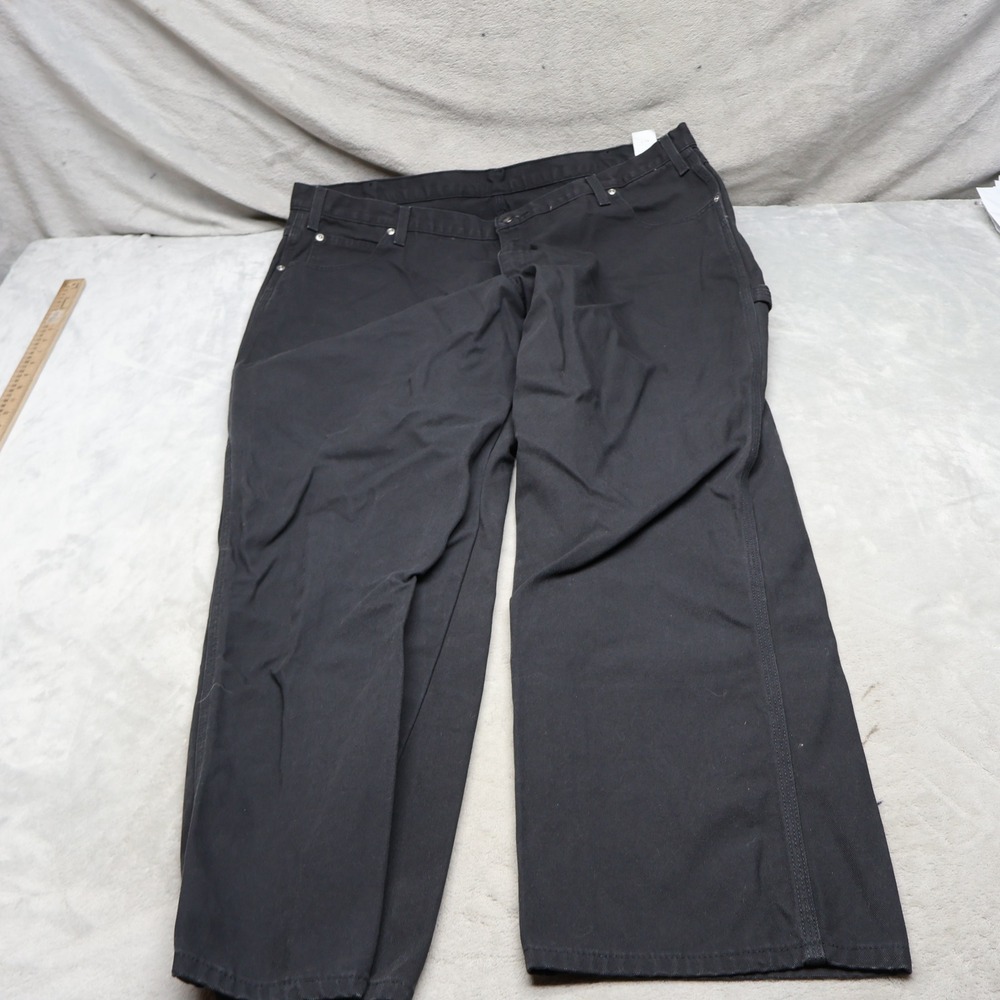 Dickies Pants Mens 42x32 Black Duck Canvas Relaxed Fit Rugged Classic Workwear
